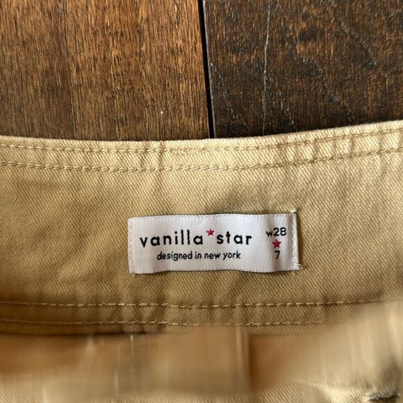 Y2K vanilla star cargo mini skirt size 11 khaki academia - Picture 2 of 5